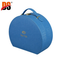 DS Hot Sale Custom Printed Logo PU Leather Large Round Hat Storage Boxes